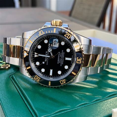 rolex submariner 2 tone black|rolex submariner bi metal.